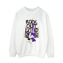 Disney Womens/Ladies Mickey Mouse Rock Out Loud Sweatshirt - M, White