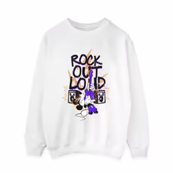 Disney Womens/Ladies Mickey Mouse Rock Out Loud Sweatshirt - XXL, White