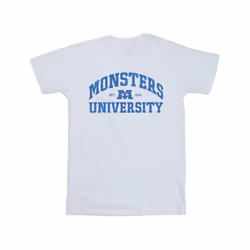 Disney Mens Monsters University Logo T-Shirt - XL, White