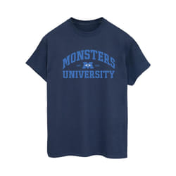 Disney Womens/Ladies Monsters University Logo Cotton Boyfriend T-Shirt - S, Navy Blue