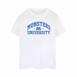 Disney Womens/Ladies Monsters University Logo Cotton Boyfriend T-Shirt - XL, White