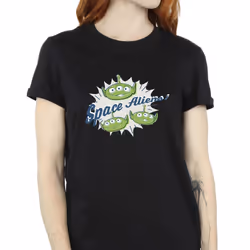 Disney Womens/Ladies Toy Story Aliens Cotton Boyfriend T-Shirt - XXL, Black