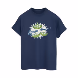 Disney Womens/Ladies Toy Story Aliens Cotton Boyfriend T-Shirt - S, Navy Blue