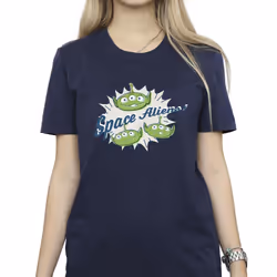Disney Womens/Ladies Toy Story Aliens Cotton Boyfriend T-Shirt - XXL, Navy Blue