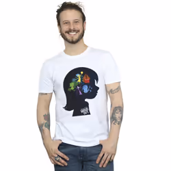 Disney Mens Inside Out Head Silhouette T-Shirt - L, White