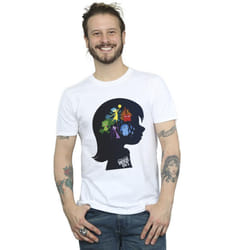 Disney Mens Inside Out Head Silhouette T-Shirt - L, White