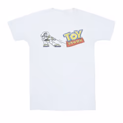 Disney Mens Toy Story Buzz Pulling Logo T-Shirt - XL, White