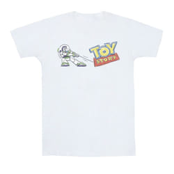Disney Mens Toy Story Buzz Pulling Logo T-Shirt - XL, White