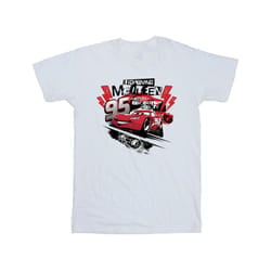 Disney Mens Cars Lightning McQueen Collage T-Shirt - XXL, White