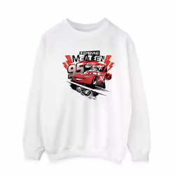 Disney Mens Cars Lightning McQueen Collage Sweatshirt - L, White