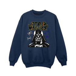Star Wars Girls Darth Vader Comp Logo Sweatshirt - 7-8 Years, Navy Blue