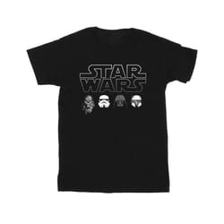 Star Wars Mens Character Heads T-Shirt - S, Black