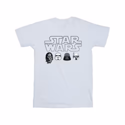 Star Wars Mens Character Heads T-Shirt - S, White