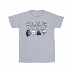 Star Wars Mens Character Heads T-Shirt - S, Sports Grey