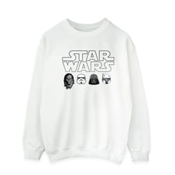 Star Wars Mens Character Heads Sweatshirt - XXL, White