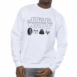 Star Wars Mens Character Heads Sweatshirt - XXL, White