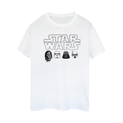 Star Wars Womens/Ladies Character Heads Cotton Boyfriend T-Shirt - M, White