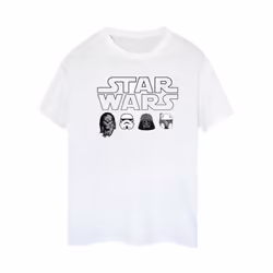 Star Wars Womens/Ladies Character Heads Cotton Boyfriend T-Shirt - XXL, White