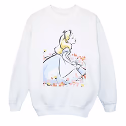 Disney Girls Alice In Wonderland Sketch Flowers Sweatshirt