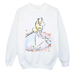 Disney Girls Alice In Wonderland Sketch Flowers Sweatshirt