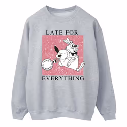 Disney Mens Alice In Wonderland White Rabbit Sweatshirt - XXL, Sports Grey