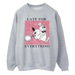 Disney Mens Alice In Wonderland White Rabbit Sweatshirt - XXL, Sports Grey