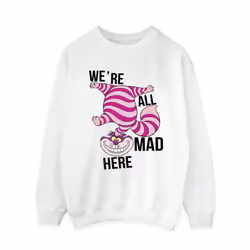 Disney Womens/Ladies Alice In Wonderland All Mad Here Sweatshirt - S, White