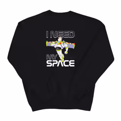 Disney Mens Lightyear Buzz I Need Space Sweatshirt - XXL, Black