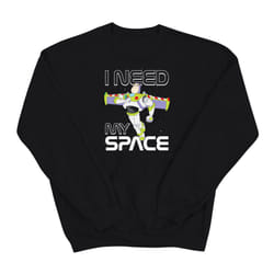Disney Mens Lightyear Buzz I Need Space Sweatshirt - XXL, Black