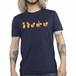 Disney Mens Winnie The Pooh Stretching T-Shirt - S, Navy Blue