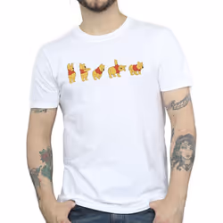 Disney Mens Winnie The Pooh Stretching T-Shirt - L, White