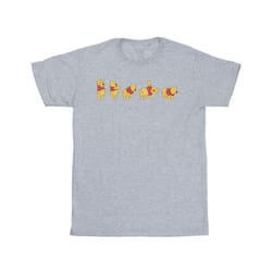 Disney Mens Winnie The Pooh Stretching T-Shirt - S, Sports Grey
