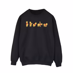 Disney Mens Winnie The Pooh Stretching Sweatshirt - S, Black