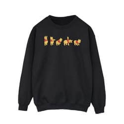 Disney Mens Winnie The Pooh Stretching Sweatshirt - S, Black