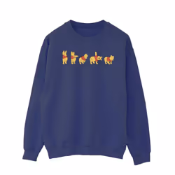 Disney Mens Winnie The Pooh Stretching Sweatshirt - S, Navy Blue