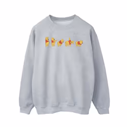 Disney Mens Winnie The Pooh Stretching Sweatshirt - S, Sports Grey