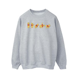Disney Mens Winnie The Pooh Stretching Sweatshirt - S, Sports Grey