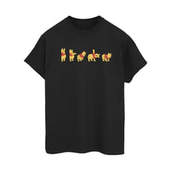 Disney Womens/Ladies Winnie The Pooh Stretching Cotton Boyfriend T-Shirt - S, Black
