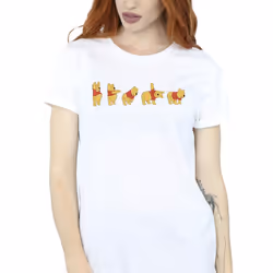 Disney Womens/Ladies Winnie The Pooh Stretching Cotton Boyfriend T-Shirt - S, White