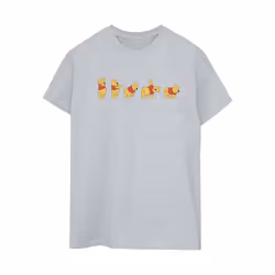 Disney Womens/Ladies Winnie The Pooh Stretching Cotton Boyfriend T-Shirt - S, Sports Grey