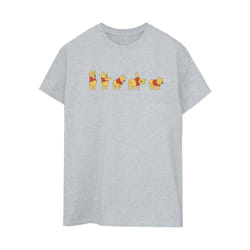 Disney Womens/Ladies Winnie The Pooh Stretching Cotton Boyfriend T-Shirt - S, Sports Grey