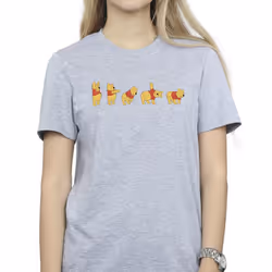 Disney Womens/Ladies Winnie The Pooh Stretching Cotton Boyfriend T-Shirt - S, Sports Grey