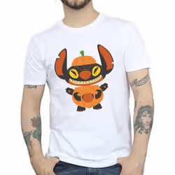 Disney Mens Lilo & Stitch Pumpkin Costume T-Shirt - XL, White