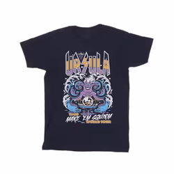 Disney Mens Villains Ursula Make Em Squirm T-Shirt - XXL, Navy Blue