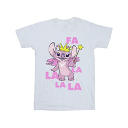 Disney Girls Lilo & Stitch Angel Fa La La Cotton T-Shirt - 3-4 Years, White