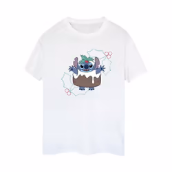 Disney Womens/Ladies Lilo & Stitch Pudding Holly Cotton Boyfriend T-Shirt - S, White