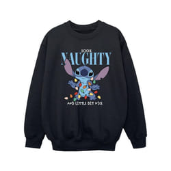 Disney Girls Lilo & Stitch Naughty & Nice Sweatshirt - 9-11 Years, Black