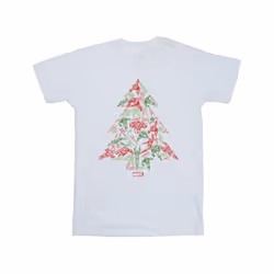 Marvel Mens Avengers Christmas Tree T-Shirt - S, White