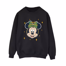 Disney Womens/Ladies Minnie Mouse Happy Christmas Sweatshirt - L, Black