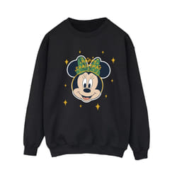 Disney Womens/Ladies Minnie Mouse Happy Christmas Sweatshirt - L, Black